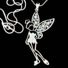 Big Tinkerbell Fairy Angel Pixie Star Swarovski Crystal Necklace