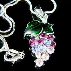 Juicy Grape Fruite Purple Swarovski Crystal Necklace