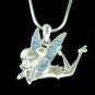 Blue Swarovski Crystal Tinkerbell Fairy Tinker Bell Necklace