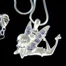 Purple Tinker Bell Swarovski Crystal Tinkerbell Fairy Necklace