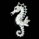 Swarovski Crystal Seahorse Brooch for Beach Wedding Bride