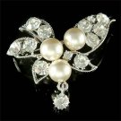 Swarovski Crystal Bridal Wedding Floral Pearl Bouquet Brooch