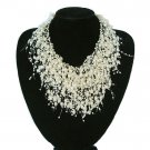 Waterfall Floating Bridal Wedding Ivory Pearl Necklace
