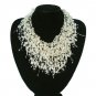 Waterfall Floating Bridal Wedding Ivory Pearl Necklace