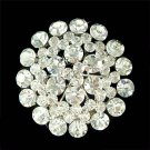 Clear Swarovski Crystal Bridal Wedding Dress Round Circle Brooch