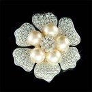 Swarovski Crystal Bridal Wedding Flower Pearl Bouquet Brooch