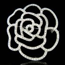 Bridal Swarovski Crystal Cutout Rose Floral Bouquet Hair Brooch