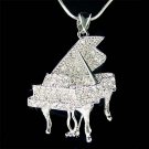New Swarovski Crystal Grand Piano Music Concert Pendant Necklace