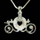 Pumpkin Cinderella Carriage Coach Swarovski Crystal Necklace