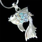 Swarovski Crystal Tropical Bettas Siamese Fighting Fish Necklace