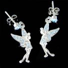Couture Blue Swarovski Crystal Tinkerbell Fairy Pixie Earrings