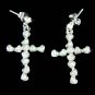 Heart Cross Jesus God Religious Love Swarovski Crystal Earrings