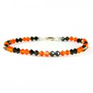 Halloween Pumpkin Orange Spooky Black Swarovski Crystal Bracelet
