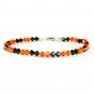 Halloween Pumpkin Orange Spooky Black Swarovski Crystal Bracelet