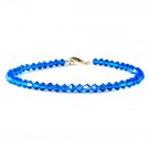 Bridal Wedding Royal Blue Swarovski Crystal .925 Silver Bracelet