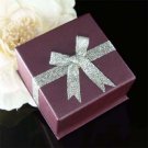 Luxury Burgundy Silver Ribbon Gift box