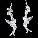 Couture Purple Swarovski Crystal Tinkerbell Fairy Pixie Earrings