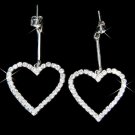 Modern Bride Swarovski Clear Crystal Cut Out Heart Earrings