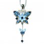 Blue Mother Baby Butterfly Swarovski Crystal Pendant Necklace