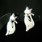 Kitty Cat Clear Swarovski Crystal Cute Kitten Stud Earrings