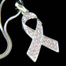 All General Cancer Awareness Ribbon Swarovski Crystal Necklace
