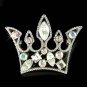 Clear Princess Queen Royal Crown Swarovski Crystal Brooch