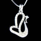 Swarovski Crystal Peacock Bird Peafowl Peahen Pendant Necklace