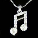 Semiquaver Swarovski Crystal Sixteenth Music note Charm Necklace