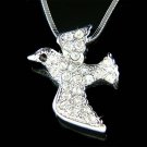 Swarovski Crystal Love Dove Peace Pigeon Bird Pendant Necklace