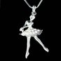 Swarovski Crystal Ballerina Ballet Dance Dancer Pendant Necklace