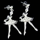 Ballerina Ballet Dancer Dance Swarovski Crystal Stud Earrings