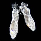 Ballerina Ballet Dance Slippers Shoes Swarovski Crystal Earrings
