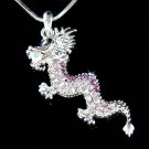 Amulet Myth Purple Dragon Swarovski Crystal Pendant Necklace