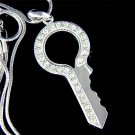 Swarovski Crystal Clear Pave Lock Key to my Heart Charm Necklace