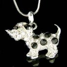 Swarovski Crystal Black & White Dalmatian Dog Puppy Pet Necklace