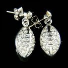 Swarovski Crystal American Football Gridiron Pierced Earrings