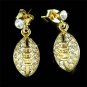 Swarovski Crystal Gridiron American Football Pierced Earrings