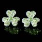 Swarovski Crystal Irish Ireland Shamrock 3 Leaf Clover Earrings
