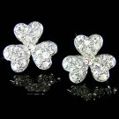 Swarovski Crystal 3 Leaf Clover Irish Ireland Shamrock Earrings