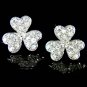 Swarovski Crystal 3 Leaf Clover Irish Ireland Shamrock Earrings