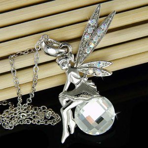 Swarovski Crystal Tinkerbell Magic Ball Tinker Pendant Necklace