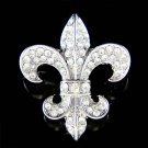 Swarovski Crystal Fleur De Lys Lis Lily Flower Symbol Pin Brooch