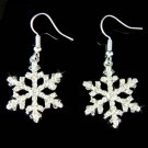 Swarovski Crystal Clear Snowflake Christmas White Snow Earrings