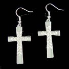 Big Swarovski Crystal Cross Jesus God Religious Love Earrings