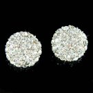 5/8" 16mm Swarovski Crystal Half Ball Sphere Pave Stud Earrings