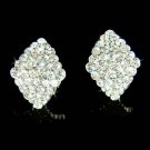 Cute Swarovski Crystal Curved Diamond Shape Bridal Stud Earrings