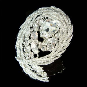 Luxe Huge 3.5" Swarovski Crystal Bridal Brooch for Wedding Dress