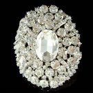 Bridal Swarovski Crystal Oval Sash Bouquet Wedding Dress Brooch