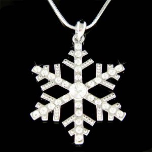 Christmas Wedding Swarovski Crystal Holiday Snowflake Necklace