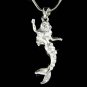 Swarovski Crystal Mermaid Sea Nymph Princess Pendant Necklace